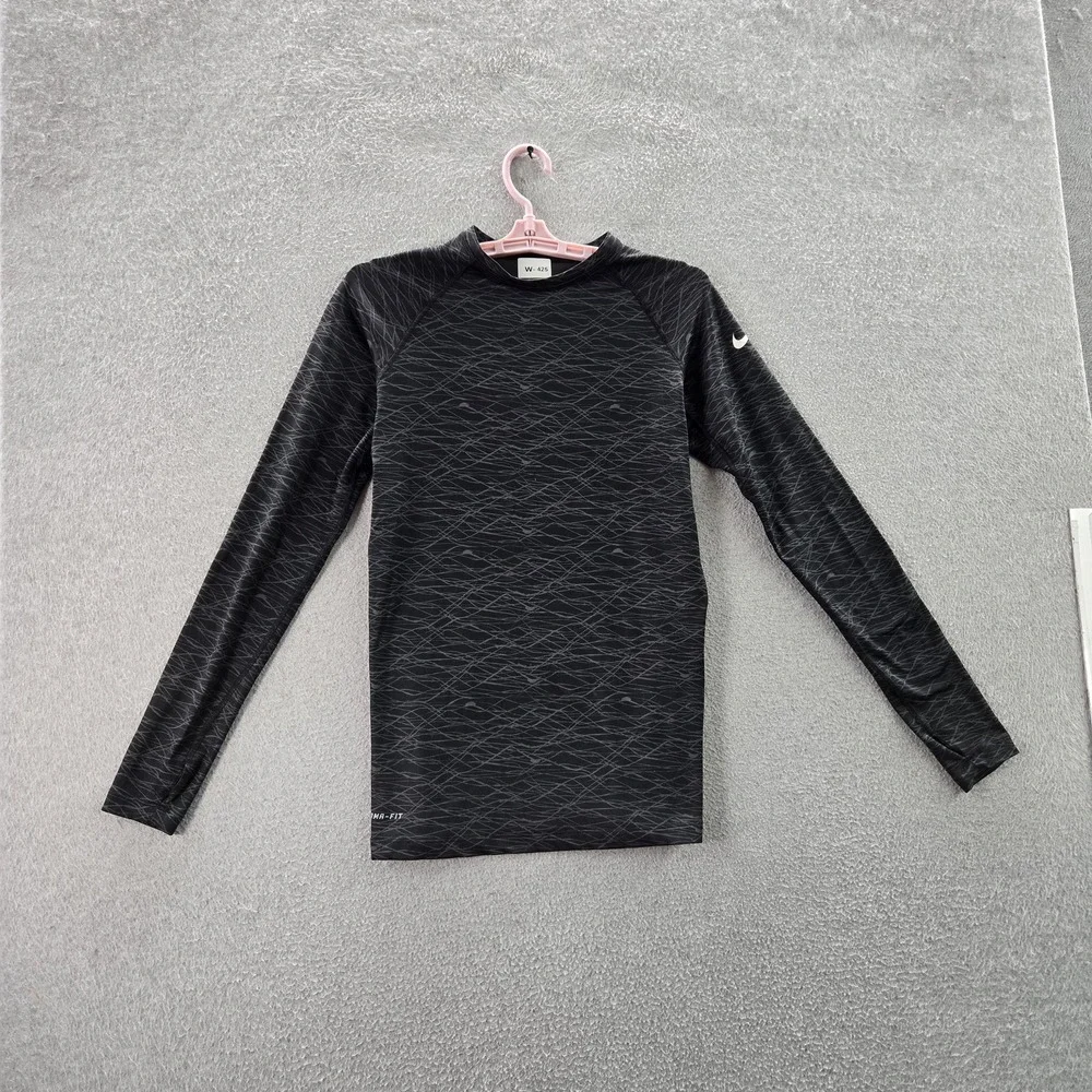 Nike Men Activewear‎ Top M Black Geometric Dri-Fit Pro Combat Compression